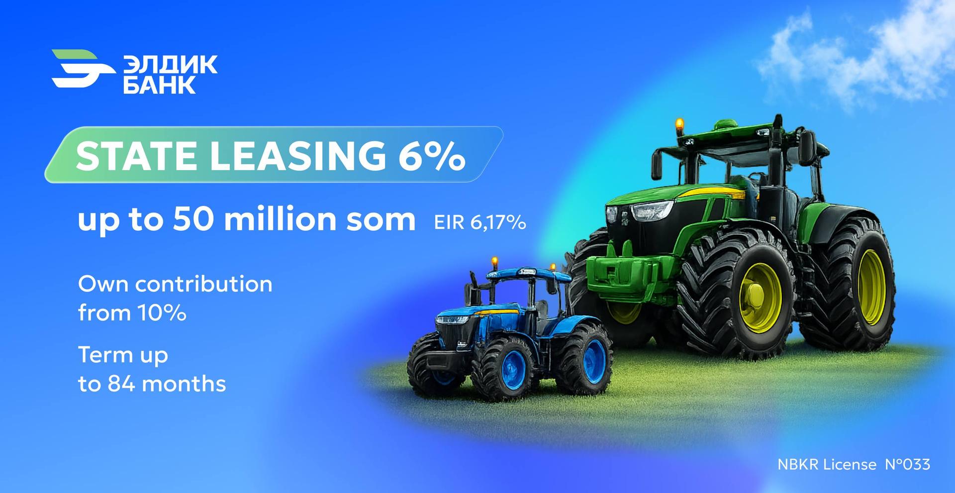 Leasing at 6% from Eldik Bank