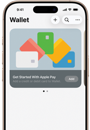 iPhone телефонунан Apple Wallet ачыңыз жана белгини басыңыз